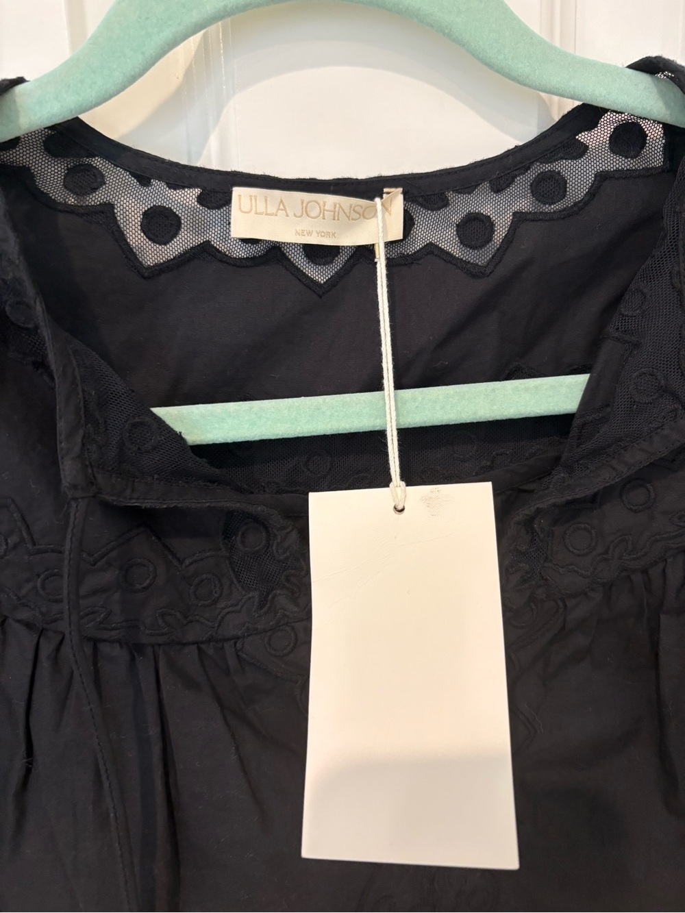 Ulla Johnson Effie flutter sleeve black top NWT - Picture 7 of 8